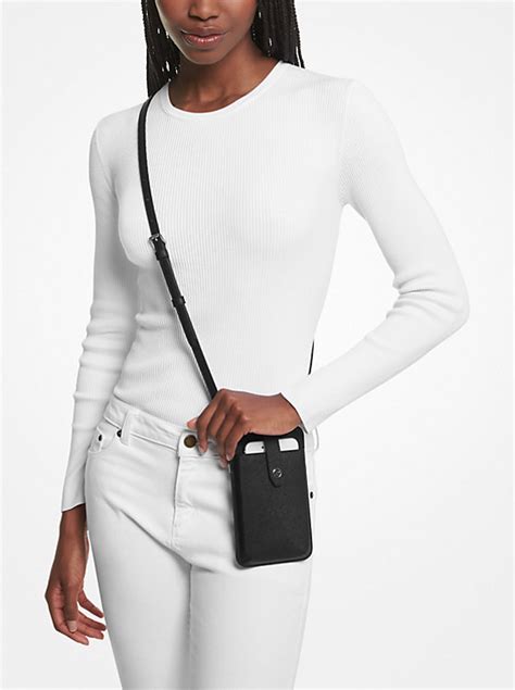 michael kors telefon kılıfı|Saffiano Leather Smartphone Crossbody Bag .